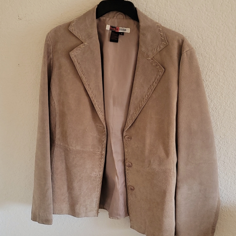 Womens size M Live a Little Suede Leather Jacket